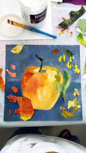 Apple Paper Painting in progress