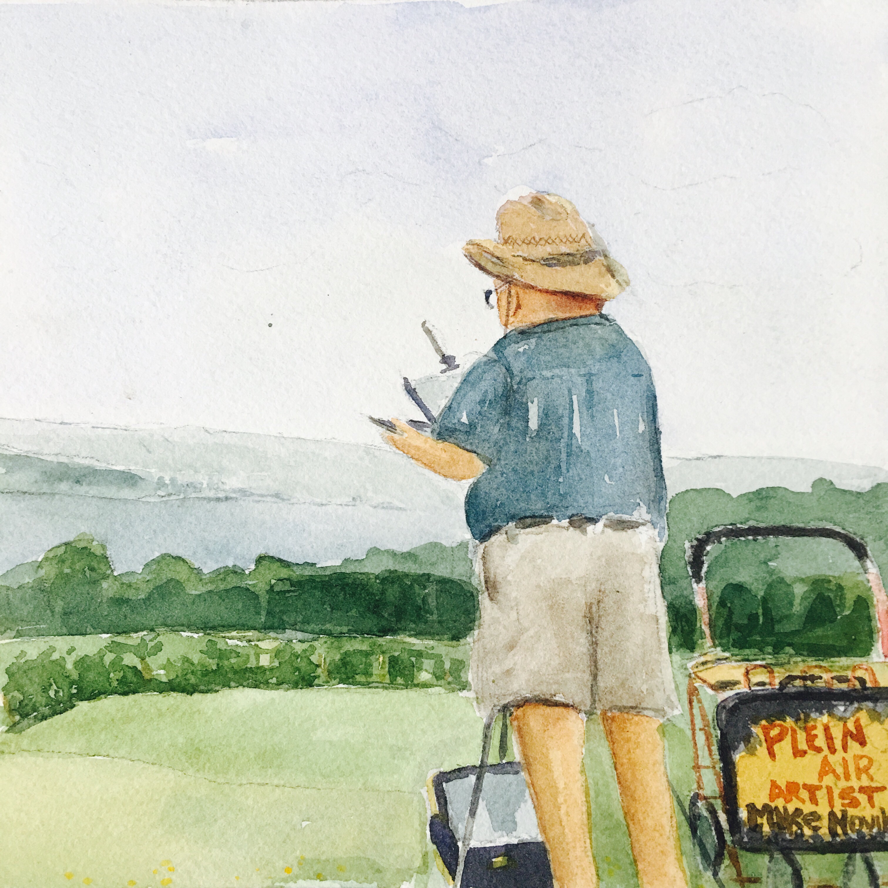 Mike painting Plein Air at one of the Finger Lakes wineries. 
