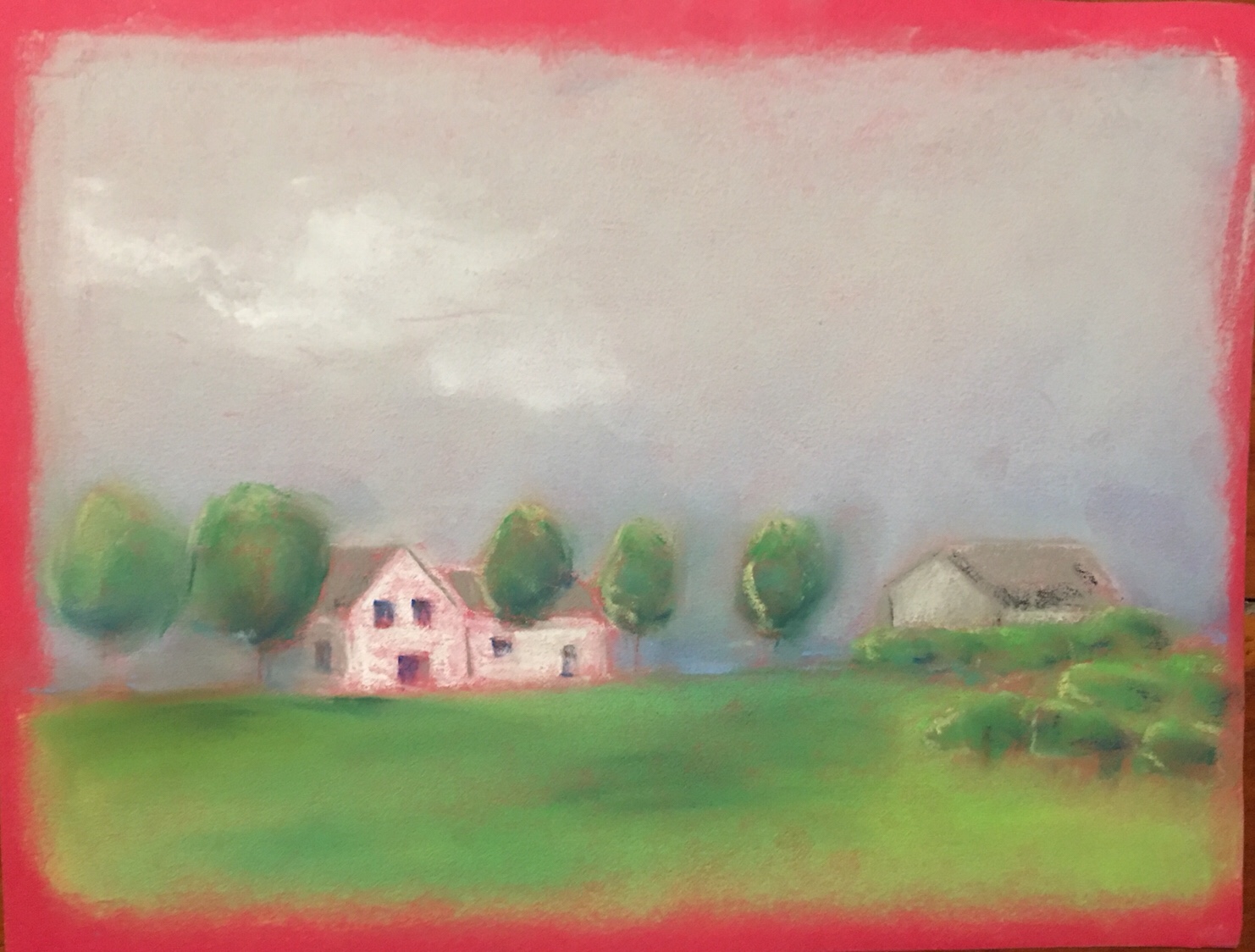 Pastel painting of our farmhouse