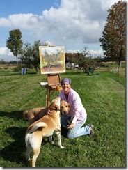 Plein Air painting with Mother Nature and sister Mary Jo today